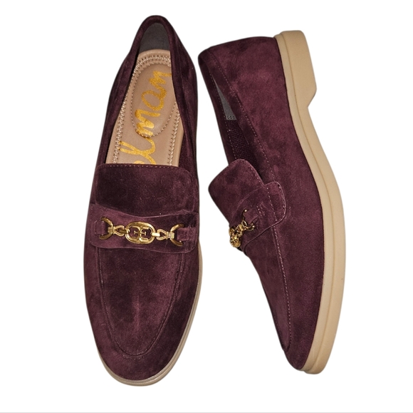 Sam Edelman Kyana Loafer Suede Plum Maroon Women's 7.5 - Picture 1 of 11